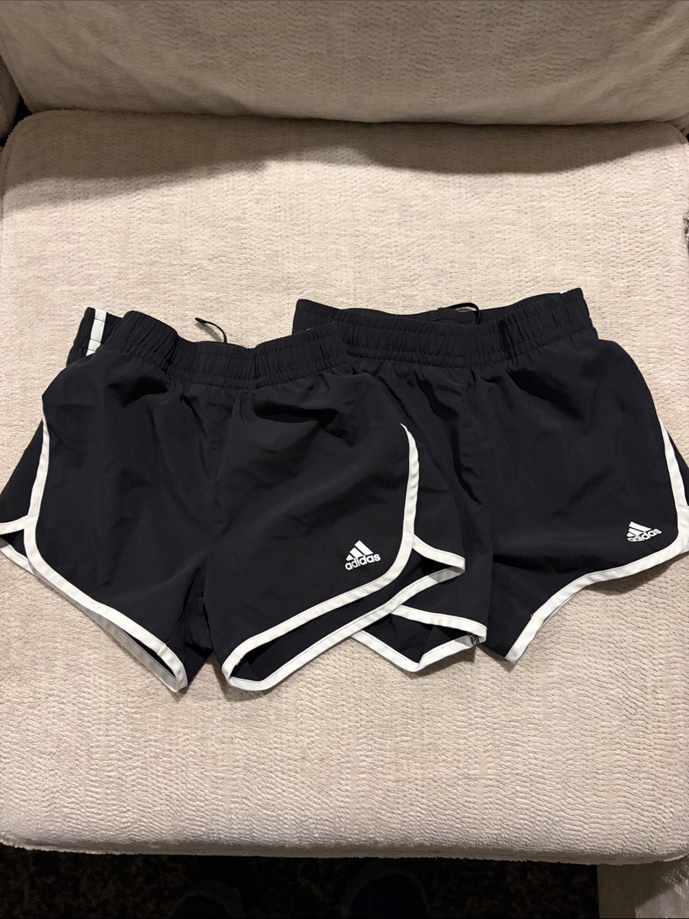 adidas Black Training Shorts with White Trim